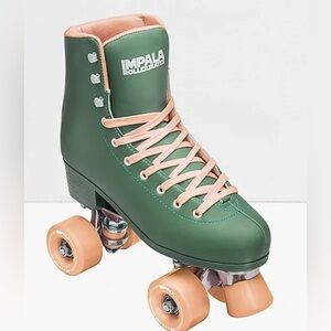 Impala Green and Peach Roller Skates